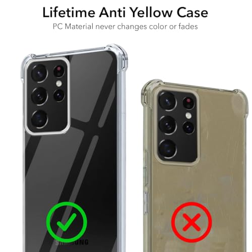 Image of Jkobi Back Cover for Samsung Galaxy S21 Ultra 5G (Shockproof Crystal Clear Anti Yellow Case | Drop & Camera Protection | Hard Polycarbonate)
