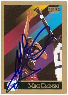 Autograph Warehouse 43229 Mike Gminski Autographed Basketball Card Philadelphia 76Ers 1990 Skybox No .215