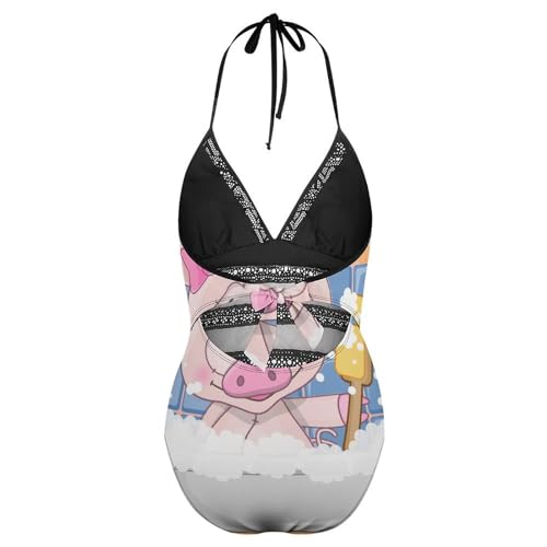 Maillot de bain une pièce femme monokini noir chic pour natation et plage - 5