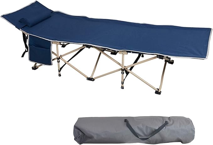 KEYOZA Morden Folding Outdoor Travel Cot-Classic Grey Lightweight Portable Heavy Duty Adult and Kids Travel Cot with Large Pocket-Perfect for Hiking, Camping || Pack of 1-image-24