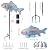 Lovely Ran 4PCS Antique Bronze Fish Garden Statue - Koi Fish Decor for Outdoors - 10.5 * 5Inch - Glow at Night