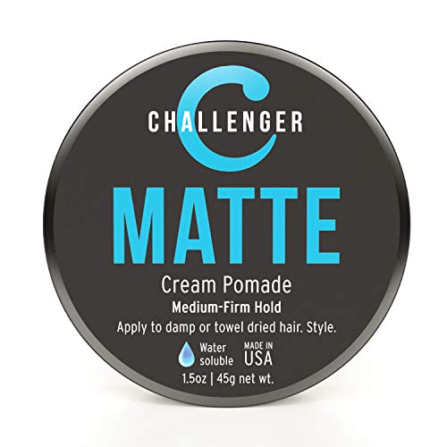 Challenger Men’s Matte Cream Pomade, 1.5 Ounce | Natural Finish, Clean & Subtle