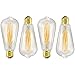 4 Pack Edison Bulb 60 Watt - ST64 - Squirrel Cage Filament - Dimmable, Soft, Warm Color, Edison Style Vintage Light Bulbs