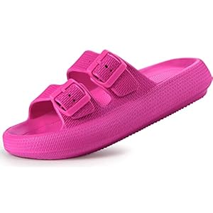 Weweya Sandals for Women and Men – Pillow Slippers – Double Buckle Adjustable Slides – EVA Flat Sandals