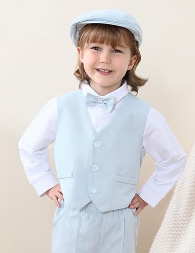 Image of A&J DESIGN Baby Boys Newsboy Cap Toddler Kids Tweed Vintage Flat Hat