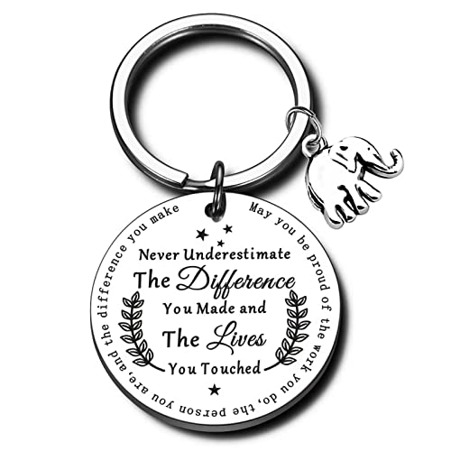 ShTQior Appreciation Gifts Inspirational Elephant KeychainS Thank You Keyring for Women Teacher Volunteer Employee Gifts