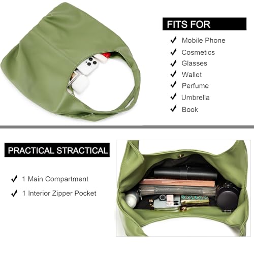 Image of Slouchy Hobo Bags for Women Retro Vegan Leather Shoulder Handbags with Coin Purse