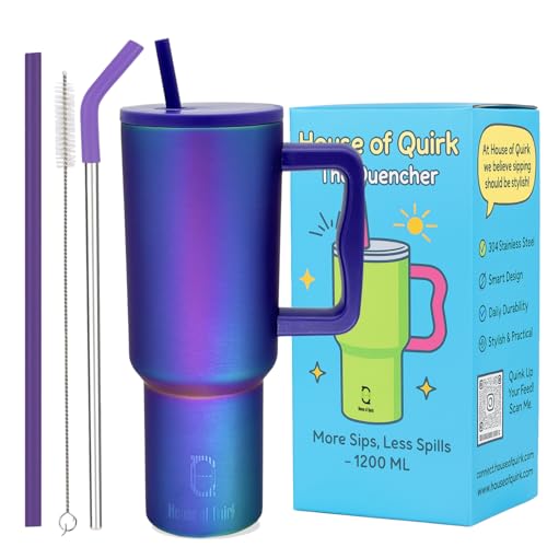 House of Quirk 1200ML Stainless Steel Tumbler Hot and Cold with H...