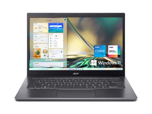 Image of Acer Aspire 5 A514-55-545G Slim Laptop | 14.0 inch Full HD IPS Display | 12th Gen Intel Core i5-1235U | 8GB DDR4 | 512GB NVMe Gen 4 SSD | 802.11ax Wi-Fi 6E | Thunderbolt 4 | Backlit Keyboard | Win 11 Home