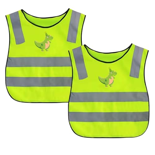 Lyivisk Pack de 2 Chalecos de Seguridad para niños, Chaleco de Seguridad de Talla Universal para niños, Chaleco de Seguridad Transpirable para niños para escuelas, Deportes, Ciclismo, tráfico rodado