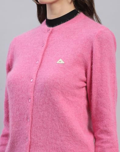 Image of Monte Carlo Women Regular Fit Full Sleeve Solid Round Neck Winter Cardigan (Pack of 1)