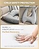 Memory Foam Kids Travel Pillow, Car Pillow for Kids, H-Shape Car Pillows for Sleeping, Removable Pillowcase, Adjustable, Velvet Dots, Grey #2