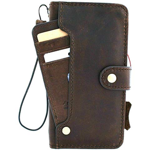 JAFO Genuine Leather Case for iPhone 11 Pro Max Book Wallet Handmade Cover Luxury Cards Soft Holder Button Closure Strap Vintage DavisCase Handcrafted Wireless Charging