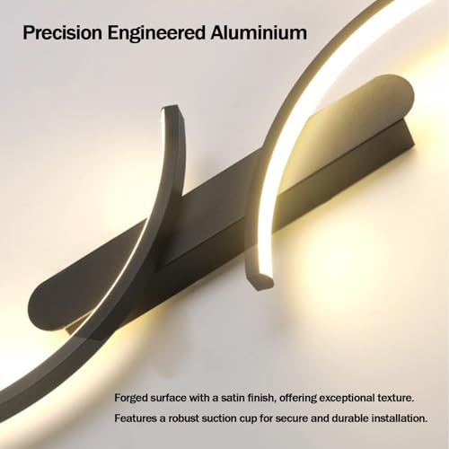 Luz de pared LED regulable de 60cm con diseño curvado moderno y control remoto 5