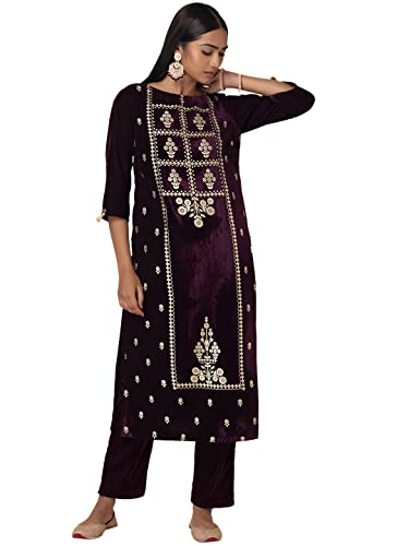 Image of Indya Women's Polyester Regular Fit Casual Kurta