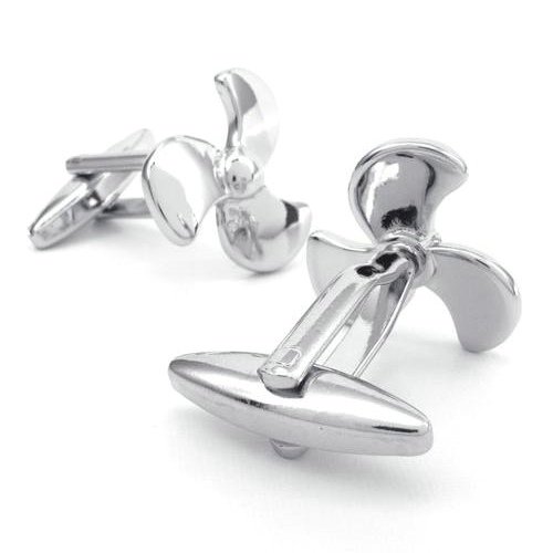 Mancuernas clásicas de tornillo plateadas para hombre miniatura 3