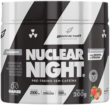 Pré-Treino Sem Cafeína Nuclear Night 200g Bodyaction (Morango)