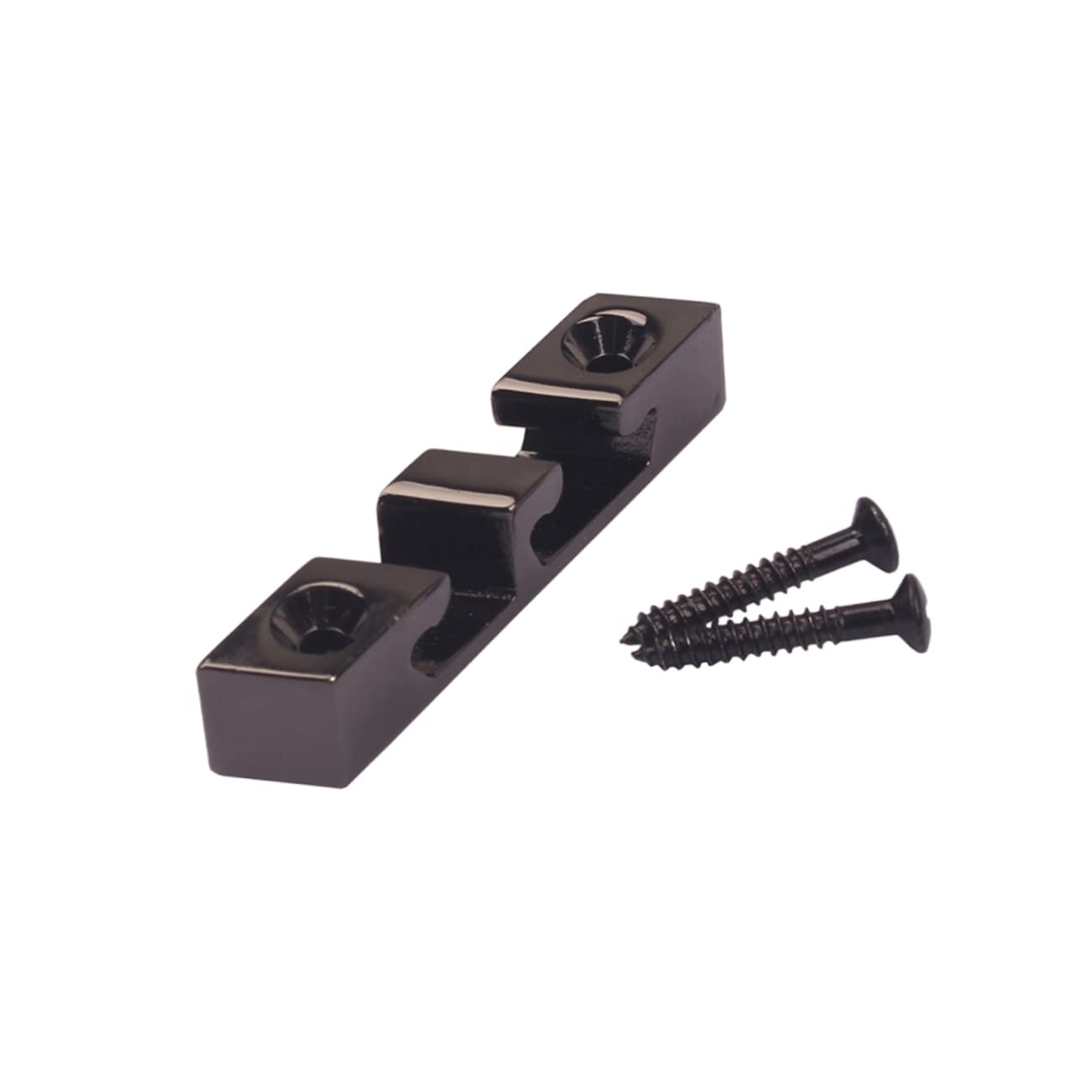 GOOHOCHY 3-string Bass Guitar String Retainer Black Tree Guitar Knobs Zinc Alloy Guides