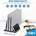 Ryvlan Vertical Laptop Stand, 3 Slot Adjustable Laptop Storage Rack and Desk Organizer, Silicone-Padded Holder for Multiple Devices Storage, Compatible Stand for Tablets and Devices up to 17 Inches