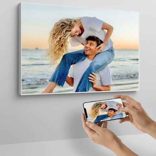 Cristal Plaque   Lienzo Personalizado con 1 Foto en Bastidor de Madera | Cuadro Decorativo Moderno para Salón o Dormitorio | Regalo para Parejas, Familia o Amigos | Impresión de Calidad