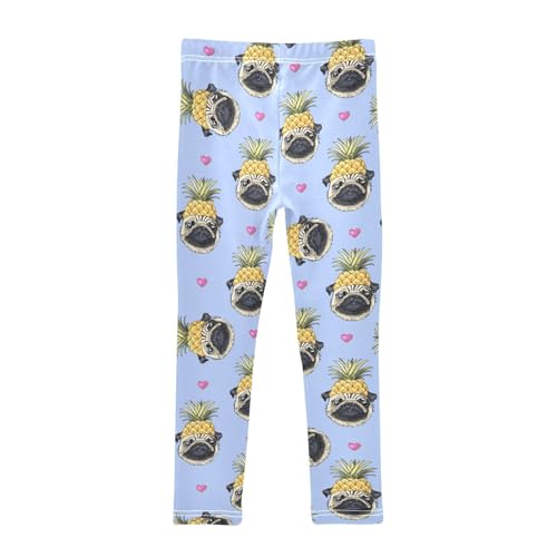 Girls Leggings Pug Dog in A Gold Pineapple Crown Toddler Girls Clothes Leggings for Girls Toddler Girls Leggings 3-4T2