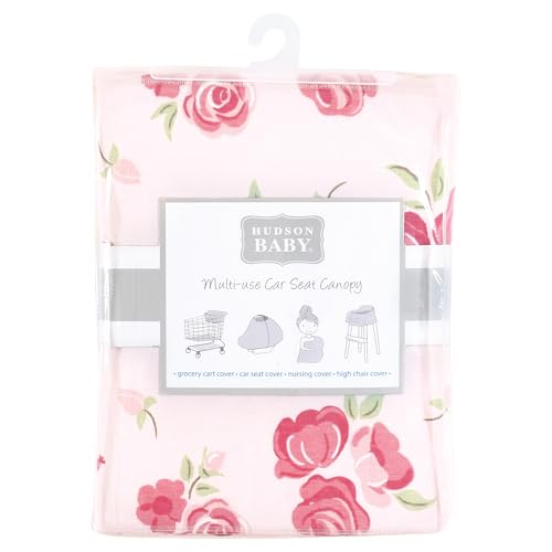Image of Hudson Baby Unisex Baby Multi-use Car Seat Canopy, Blush Rose, One Size