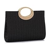 EVEOUT Clutch de Paja Trenzada para Mujer Boho Chic Bolso Tejido para Fiesta Bodas Verano Cartera de Mano Rafia Sintética para Playa Vacaciones