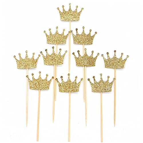 TOGEVAL 20 Pçs Decorações De Princesa Cupcake Topper Sticks Palitos De Bolo Glitter Toppers De Cupca