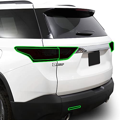 BOGAR TECH DESIGNS Rear Taillight Tail Light Tint Kit PPF Compatible with Chevrolet Traverse 2018-2021, Dark Smoke