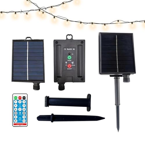 Solar Panel with Plug Outlet 31V Waterproof Warm Light Solar Power Outdoor Plug Outlet Outdoor So-lar Power Tool for Garden Farm Tent Fishing Patio Yard Pathway Shed Indoor