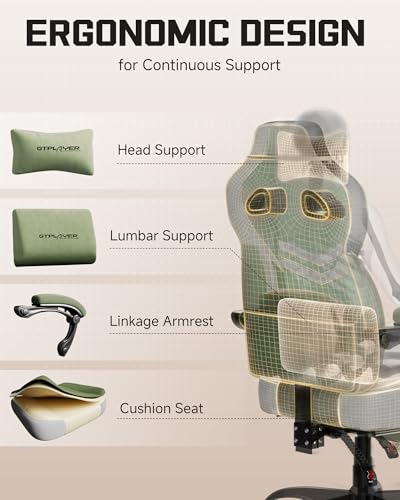 Image of GTPLAYER Gaming Chair for Adults, Ergonomic High Back Chair with Footrest