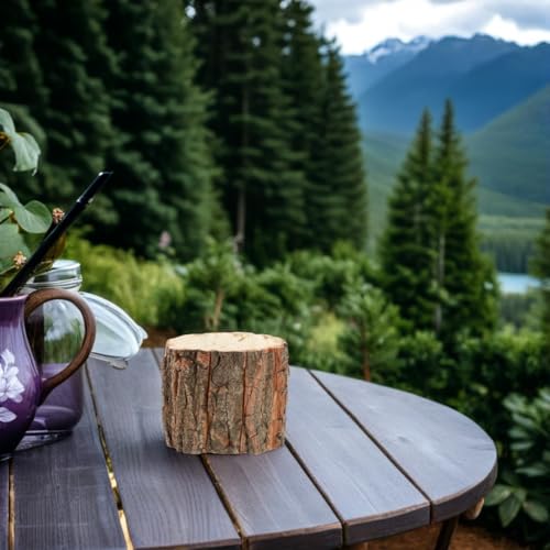 Image of balacoo 4pcs Rustic Wooden Bark Flower Pots Log Planter Holders for Decor Durable Flower Buckets for Home and Garden Arrangement