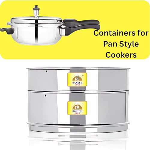 Image of Rakesh Gold Stainless Steel Stackable Separator Bowls (Pan Style Cookers, 5.5 L to 6.5 L PAN (Cookers))