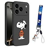 TactliTec For iPhone17Pro ケース かわいい アニメ スヌーピー キャラクター 縄掛け 飾り付け スストラップ付 スマホケース 韓国 おしゃれ ファッション アイフォン 17Pro カバー 保護カバー 耐衝撃 薄型 17Pro ケース