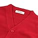 chickiddos Unisex Uniform Cardigan for Girls Boys, Button Down V-Neck Long Sleeve Cotton Sweaters for 5-14Y (US, Age, 9 Years, 10 Years, RED)