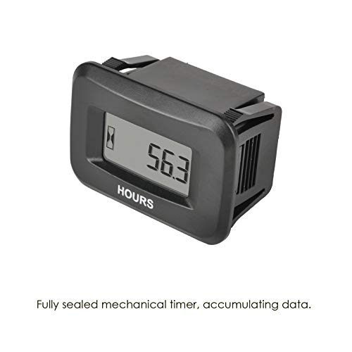 Jayron Hour Meter Gauge Dc 5V To 60V Voltage,Maintenance Timer Accumulated Data Waterproof Design For Small Engines,Such As Generator Lawn Mower Dirt Bike Riding Mower Boat Outboard Motor #TOP1