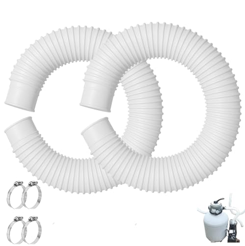 2 Pcks 1-1/2 Inch Pool Pump Replacement Hose 16 Long For Above Ground Pools - Filter Pump Hose Bundled With Metal Clamps