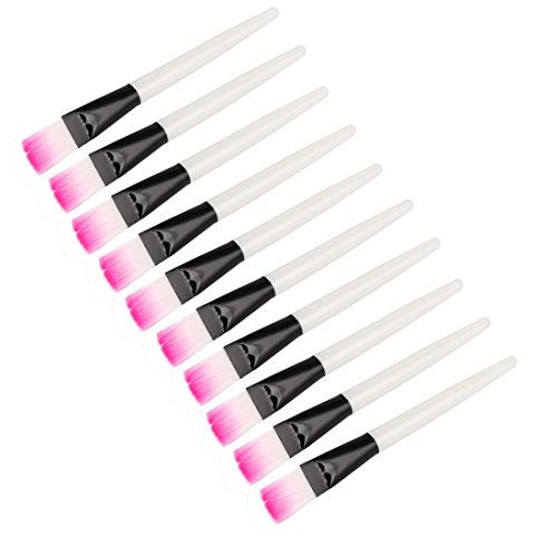 uxcell 10 Pcs Woman Makeup Tool Plastic Handle Facial Mud Mask Applicator Brush