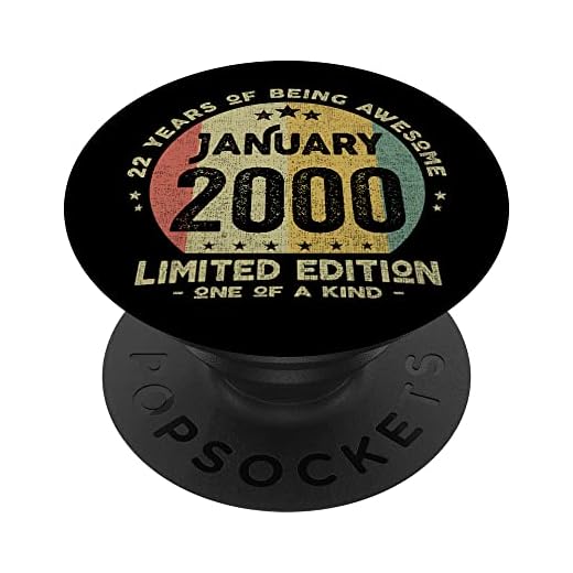 Regalo 22 años Cumpleaños Hombre Mujer - Enero 2000 PopSockets PopGrip Intercambiable