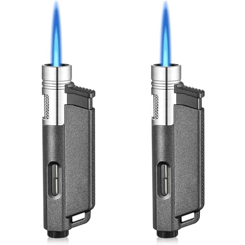 2 Stück Sturmfeuerzeug Jetflamme, Jetflammen Feuerzeug Butan Nachfüllbar, Flamme Einstellbar, Winddicht Jet Gasfeuerzeug für Küche, Camping (Verkauft ohne Butangas) 2 Stück Sturmfeuerzeug Jetflamme, Jetflammen Feuerzeug Butan Nachfüllbar, Flamme Einstellbar, Winddicht Jet Gasfeuerzeug für Küche, Camping (Verkauft ohne Butangas)