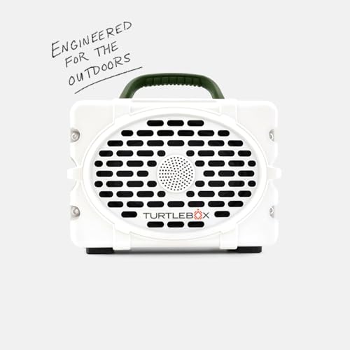 Image of Turtlebox Original Gen 3: Portable Outdoor Bluetooth Speaker - Ultra-Loud (120dB), Waterproof (IP67), Rugged, Impact-Resistant, 3-Day Battery | Party Mode: Unlimited Pairing Stereo, White /Dark Green