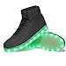 DIYJTS Kids LED Light Up Shoes, Fashion High Top LED Sneakers USB Rechargeable Glowing Luminous Shoes for Boys Girls Toddler Child Black