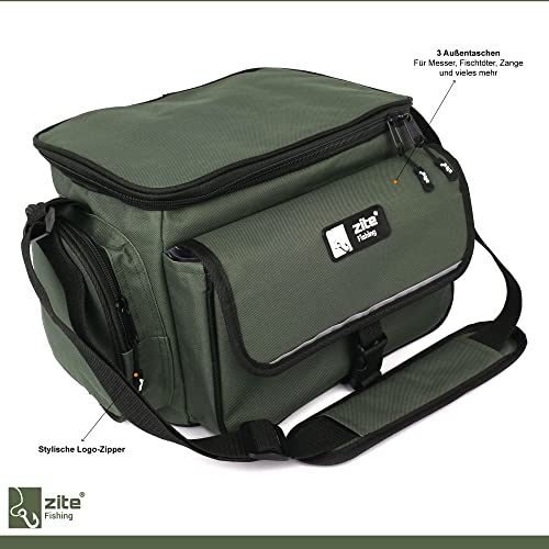 Zite Fishing Angeltasche mit 4 Tackle-Boxen – Angelkoffer Forellen-Tasche Angeln 35cm – System Bag Umhängetasche – Bild 4