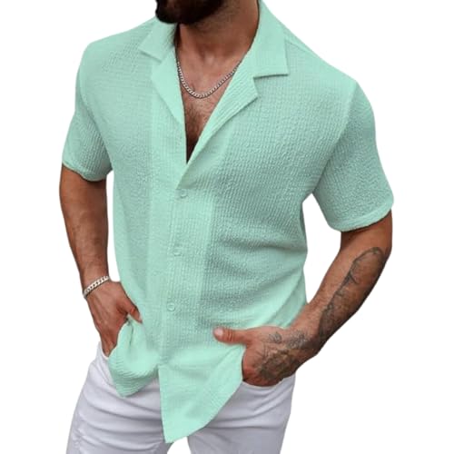 Image of COMBRAIDED Men's Regular Fit Cotton Blend Shirts | Half Sleeve Solid Pattern | Casual Wear for Everyday Style
