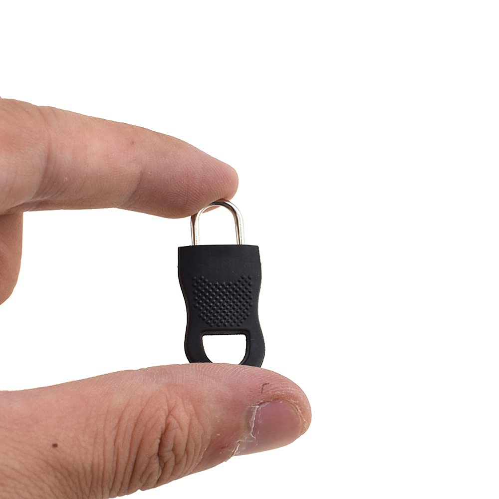 G.FIDEL Metal Zipper Pull Tab Tag Handle Fixer, 0.06 inch 1.6 mm Small Clasp Diameter, Black, Set of 5 4