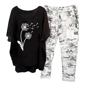 Briskorry Damen Camouflage Jogginganzug 2-teilig