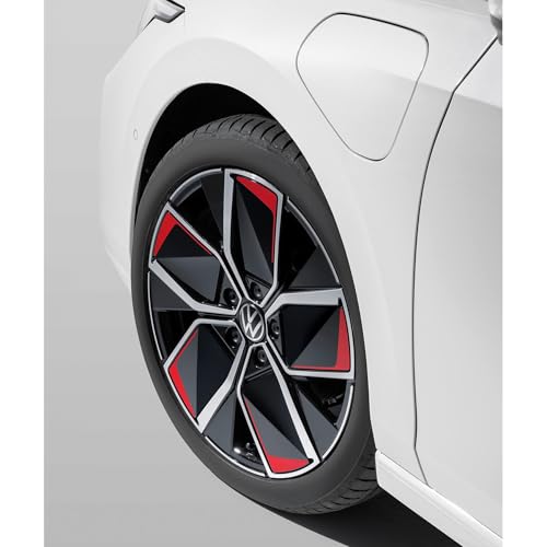 Volkswagen 5H0071214E Felgen-Insert Design Blende Red Blade schwarz/rot *** nur für Facelift *** nur für Original VW Aluminiumfelge Leeds 7.5Jx18 ***