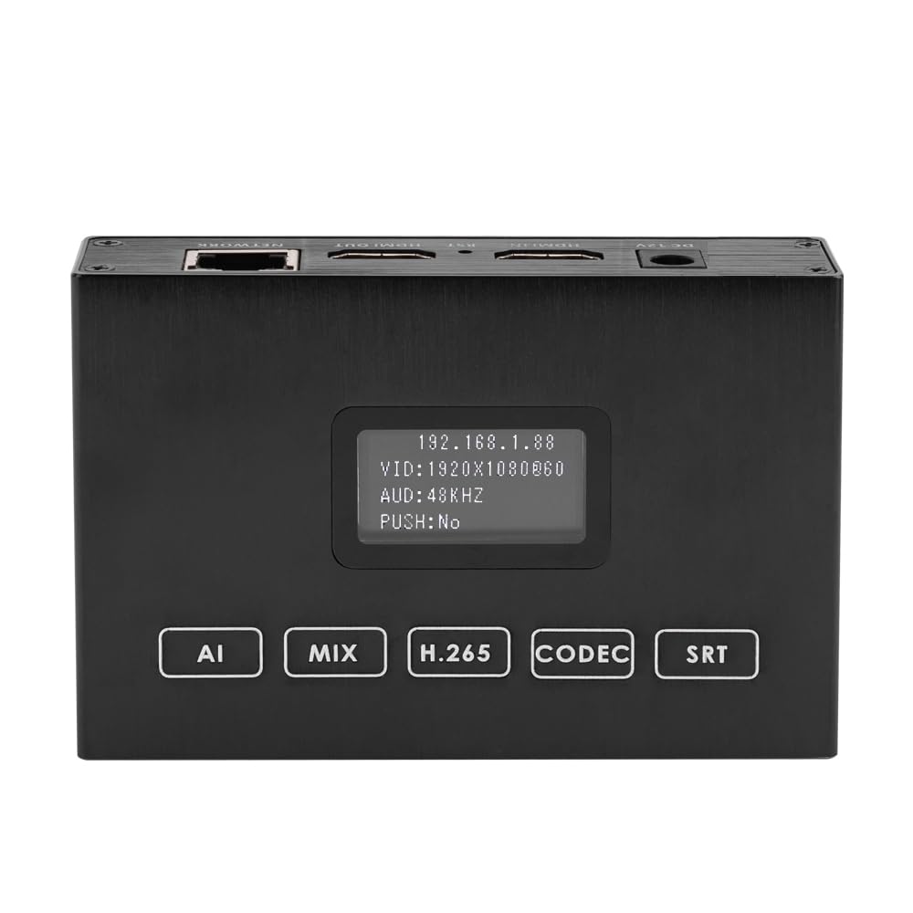 EXVIST H.265 1080P 60FPS HDMI Video Encoder HDMI Decoder, Support HLS RTMP RTSP SRT UDP Compatible with ONVIF/Hikvision, for IPTV Live Streaming to YouTube Facebook Vimeo etc.