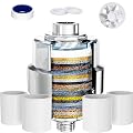 Shower Filter, EMBATHER 20 Stage Shower Head Filter for Hard Water Remove Chlorine/Fluoride/Heavy Metals,High Output Shower Softener Filter for Hair, 4 Cartridge –Polished Chrome
