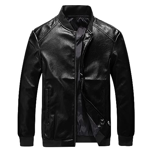 Chaqueta Bomber para Hombre de Cuero Sintético miniatura 1